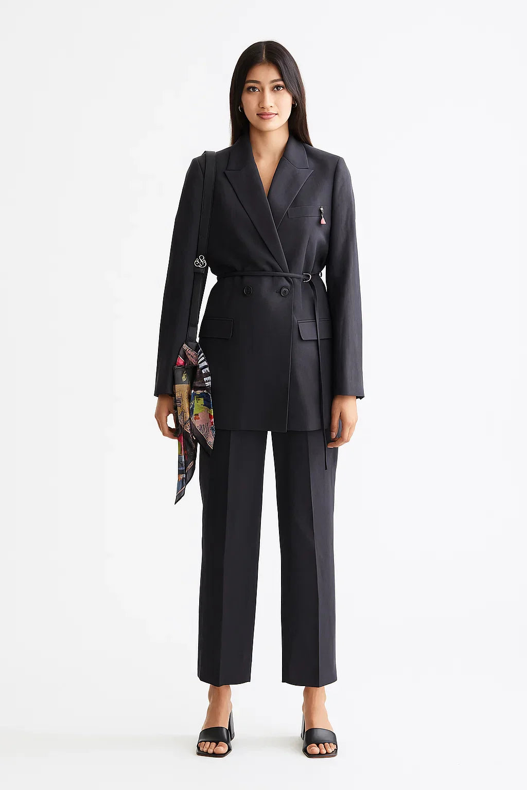 Blazer Longline Double Breasted | Tissu Twill | Coupe Structurée