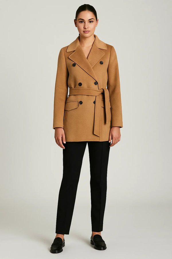 Belted Cotton Trench Coat | Double Breasted | Short Length