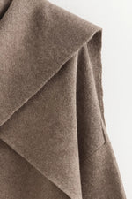 Load image into Gallery viewer, Asymmetric Draped Wool Coat | Scarf Collar Design
