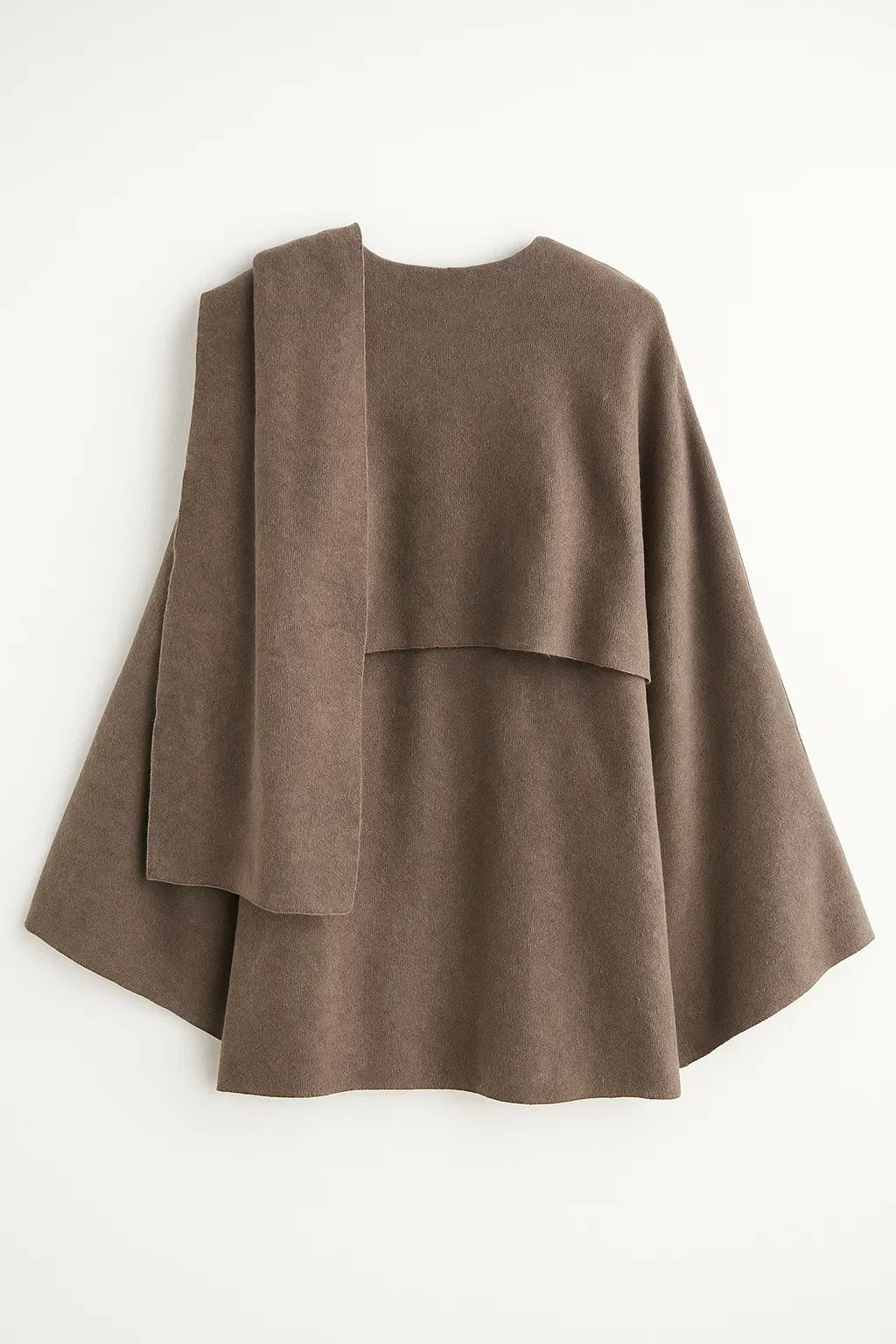 Manteau Asymétrique en Laine | Design Col Scarf