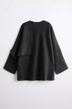 Load image into Gallery viewer, Asymmetric Draped Wool Coat | Scarf Collar Design
