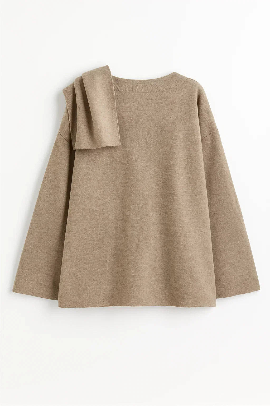 Manteau Asymétrique en Laine | Design Col Scarf