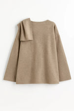 Load image into Gallery viewer, Asymmetric Draped Wool Coat | Scarf Collar Design
