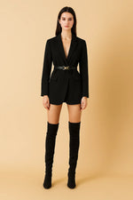 Load image into Gallery viewer, Belted Blazer Suit | Wide-Leg Trousers | Tailored Two-Piece
