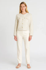 Load image into Gallery viewer, Tweed Short Jacket | Gold Button Detail | Refined Texture
