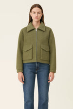 Load image into Gallery viewer, Cropped Textured Jacket | Zip Front | Utility Pockets | Modern Urban Style

