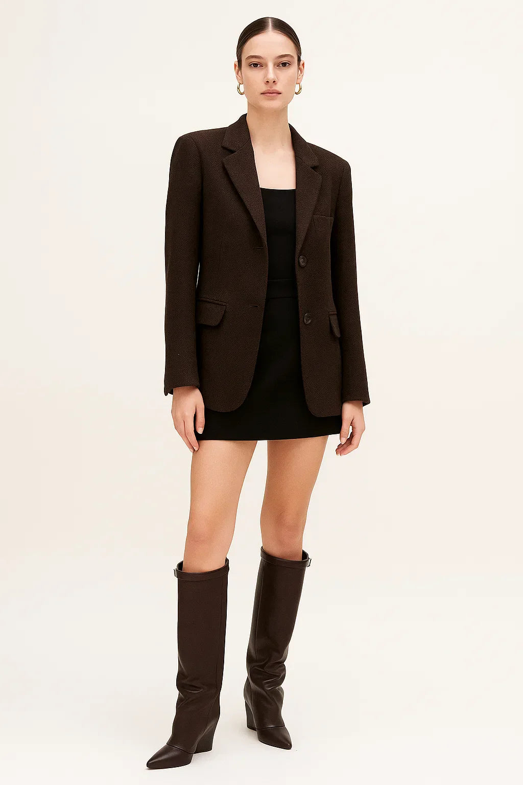 Fold-Over Knee Boots | Pointed Toe & Hidden Wedge Heel