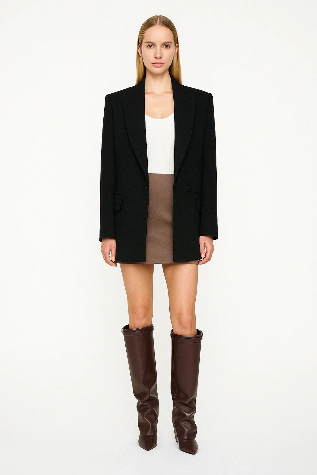 Fold-Over Knee Boots | Pointed Toe & Hidden Wedge Heel