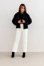Load image into Gallery viewer, Wool Blend Cropped Jacket | Elastic Hem | Single Breasted
