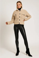 Load image into Gallery viewer, Sherpa Jacket | Contrast Buttons | Cropped Wool Blend
