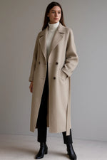 Load image into Gallery viewer, Wool Blend Long Coat | Oversized Fit | Belted Winter Design
