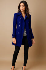 Load image into Gallery viewer, Wool Blend Double-Breasted Coat | Slim Fit | Structured Winter Design
