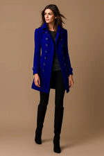 Load image into Gallery viewer, Wool Blend Double-Breasted Coat | Slim Fit | Structured Winter Design
