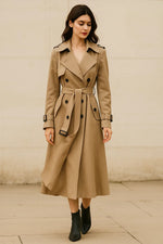Load image into Gallery viewer, Fondamentale Long Trench Coat | Belted A-Line Silhouette | Classic Mid-Season Design
