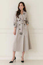 Load image into Gallery viewer, Fondamentale Long Trench Coat | Belted A-Line Silhouette | Classic Mid-Season Design
