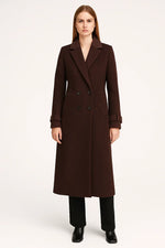 Load image into Gallery viewer, Fondamentale Wool Blend Long Coat | Double-Breasted Classic Fit | Winter Elegance
