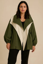 Load image into Gallery viewer, Évasion Two-Tone Oversized Jacket | Modern Contrast Design | Lightweight Layer
