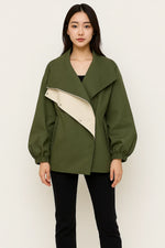 Load image into Gallery viewer, Évasion Two-Tone Oversized Jacket | Modern Contrast Design | Lightweight Layer
