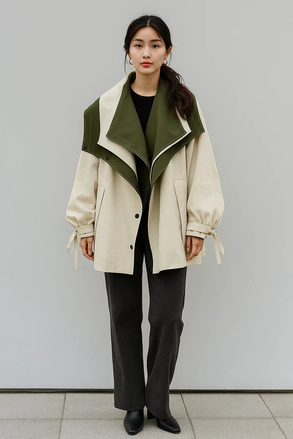 Évasion Two-Tone Oversized Jacket | Modern Contrast Design | Lightweight Layer