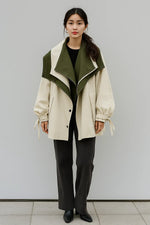 Load image into Gallery viewer, Évasion Two-Tone Oversized Jacket | Modern Contrast Design | Lightweight Layer
