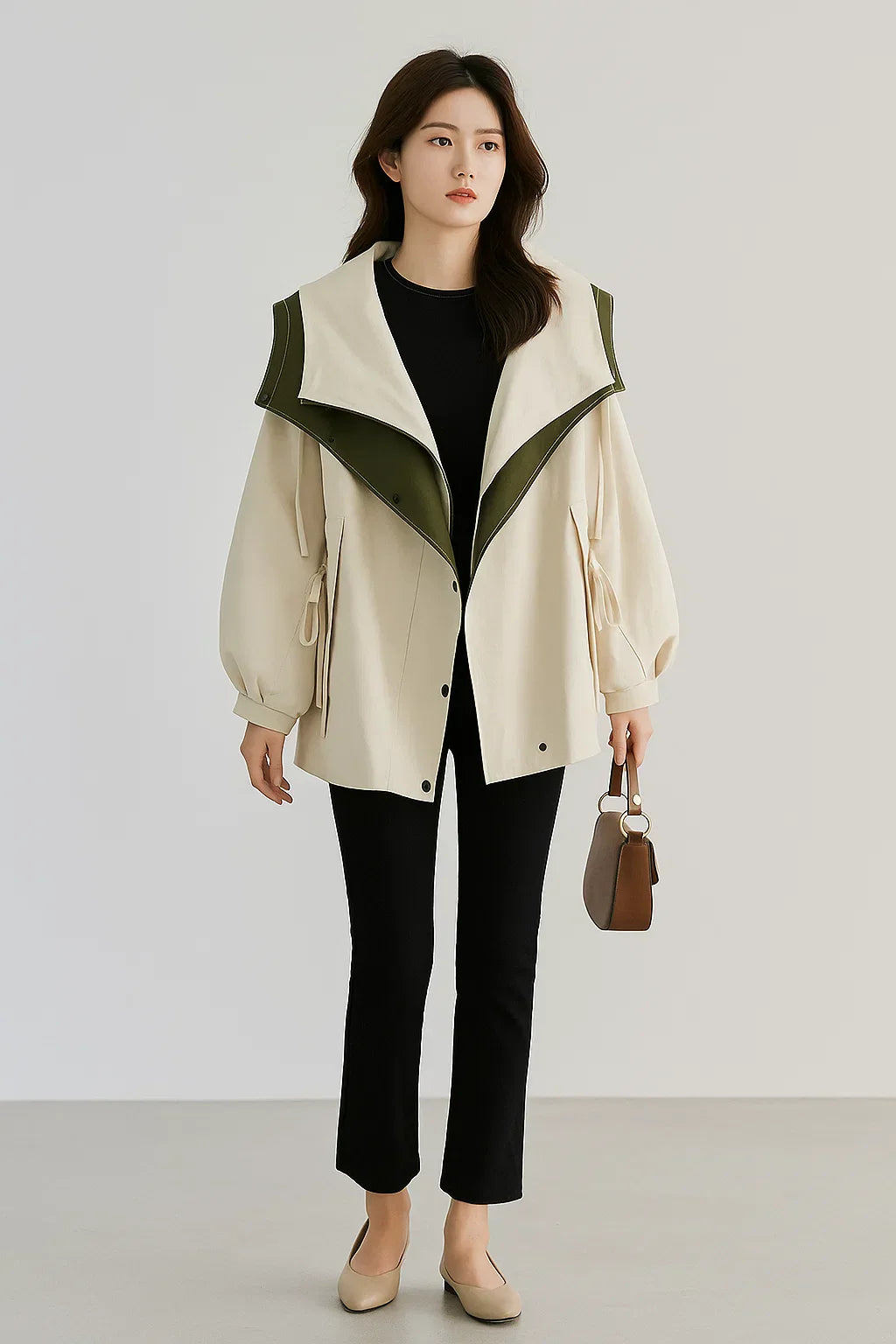 Évasion Two-Tone Oversized Jacket | Modern Contrast Design | Lightweight Layer