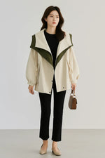 Load image into Gallery viewer, Évasion Two-Tone Oversized Jacket | Modern Contrast Design | Lightweight Layer
