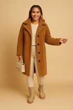 Load image into Gallery viewer, Fondamentale Long Teddy Coat | Soft Textured Finish
