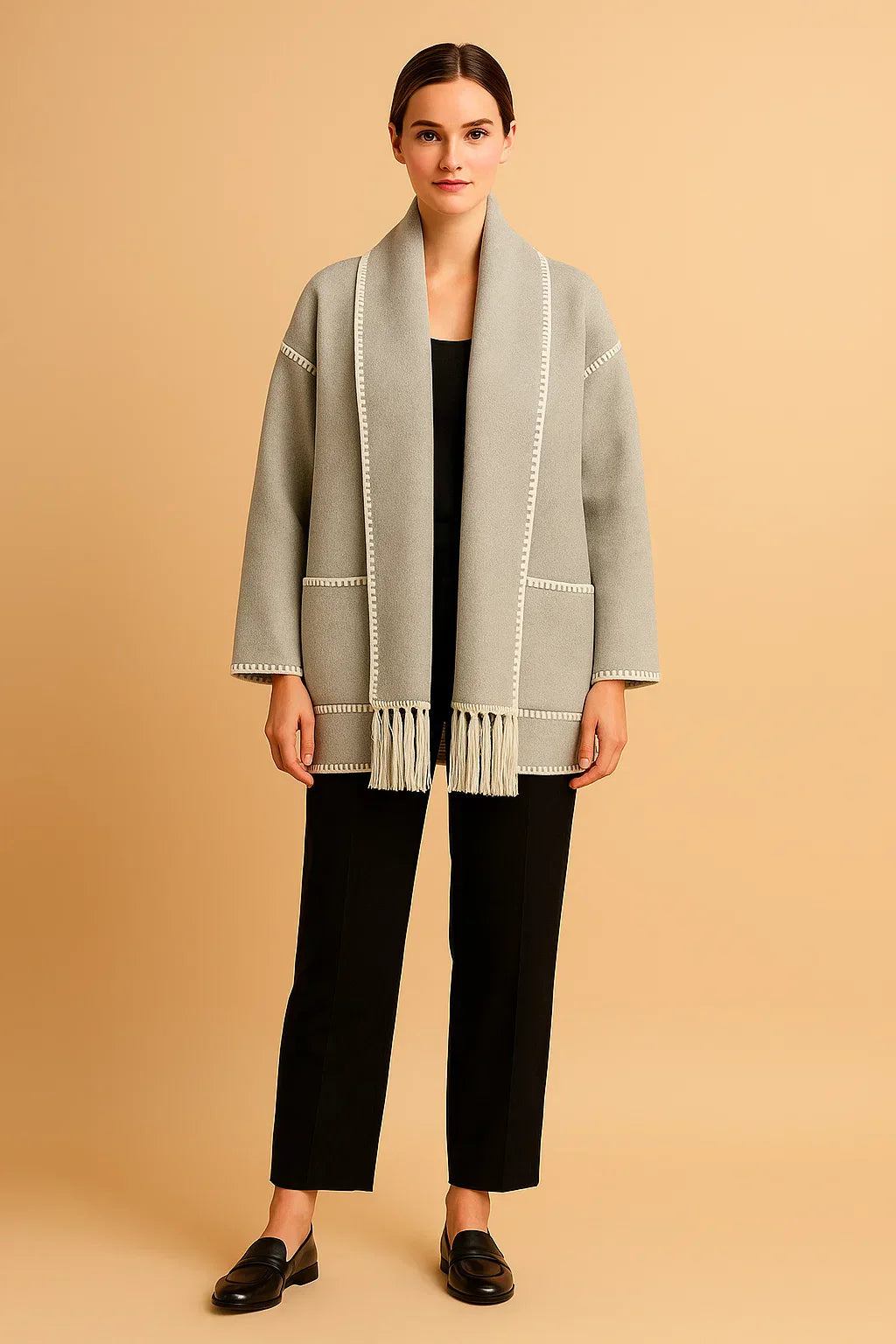 Fondamentale Fringe Detail Coat | Relaxed Fit
