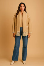 Load image into Gallery viewer, Fondamentale Fringe Detail Coat | Relaxed Fit
