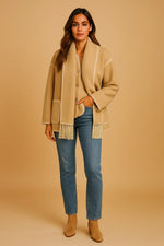 Load image into Gallery viewer, Fondamentale Fringe Detail Coat | Relaxed Fit
