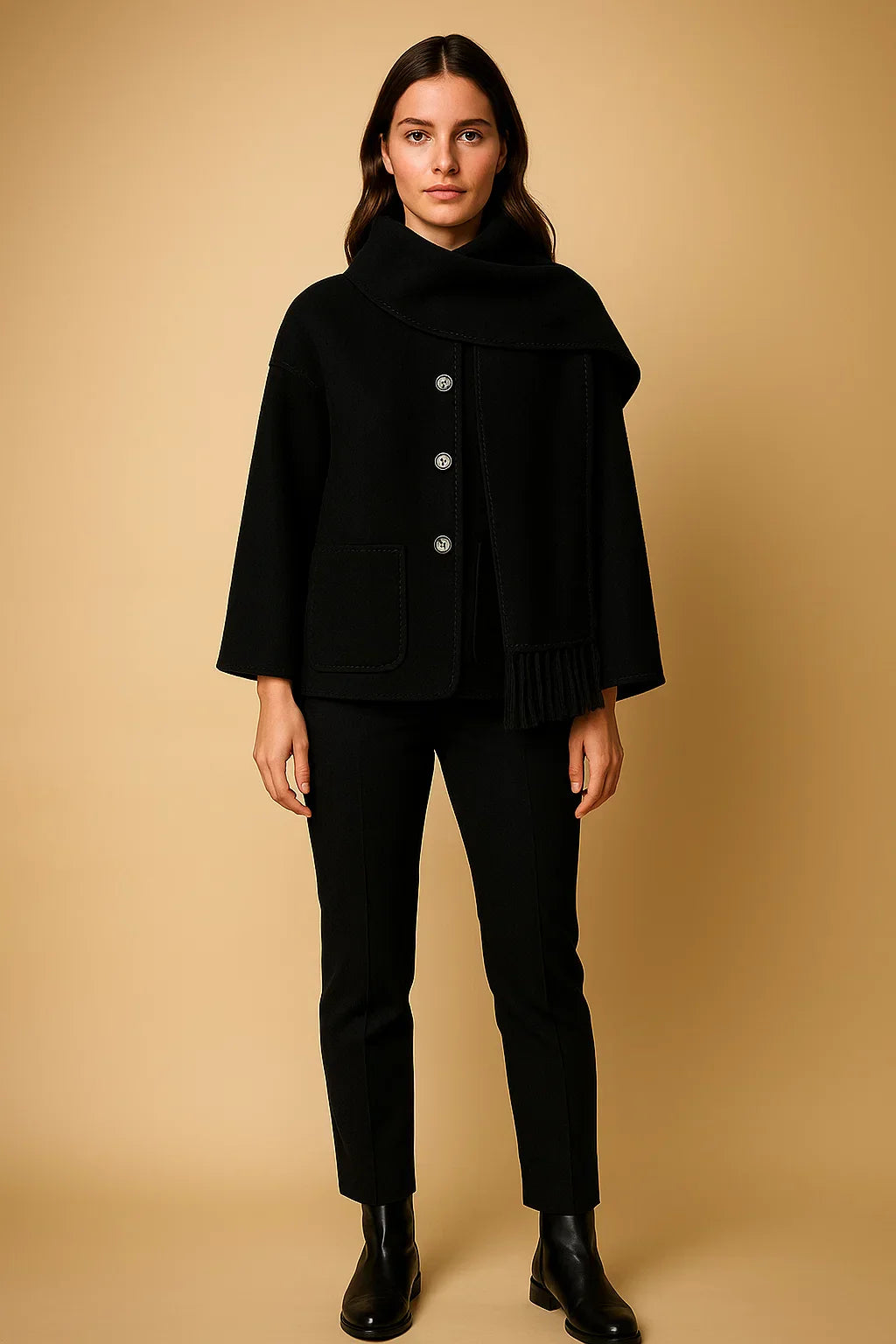 Fondamentale Fringe Detail Coat | Relaxed Fit