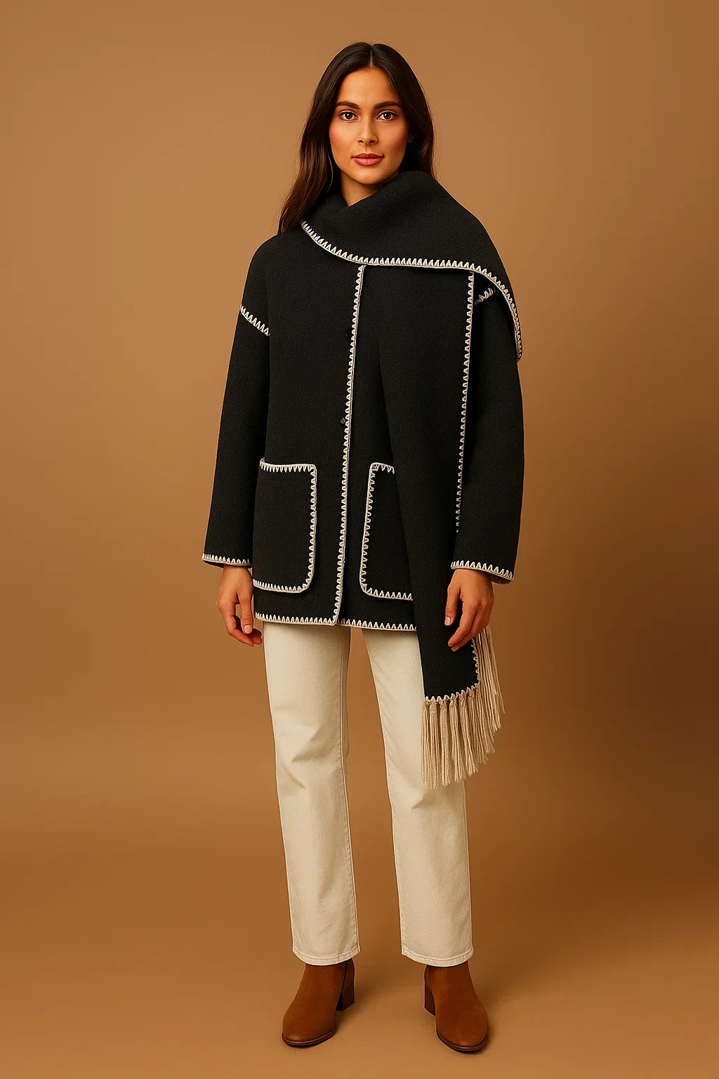 Fondamentale Fringe Detail Coat | Relaxed Fit