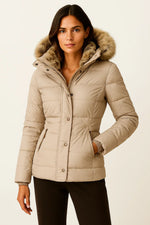 Load image into Gallery viewer, Women&#39;s Hooded Winter Coat | Quilted Insulated Design | Flattering Fit
