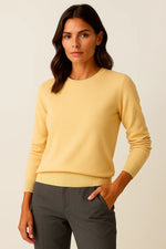Load image into Gallery viewer, Women's O-Neck Sweater | Wool Blend Knit | Regular Fit
