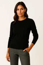 Load image into Gallery viewer, Women's O-Neck Sweater | Wool Blend Knit | Regular Fit
