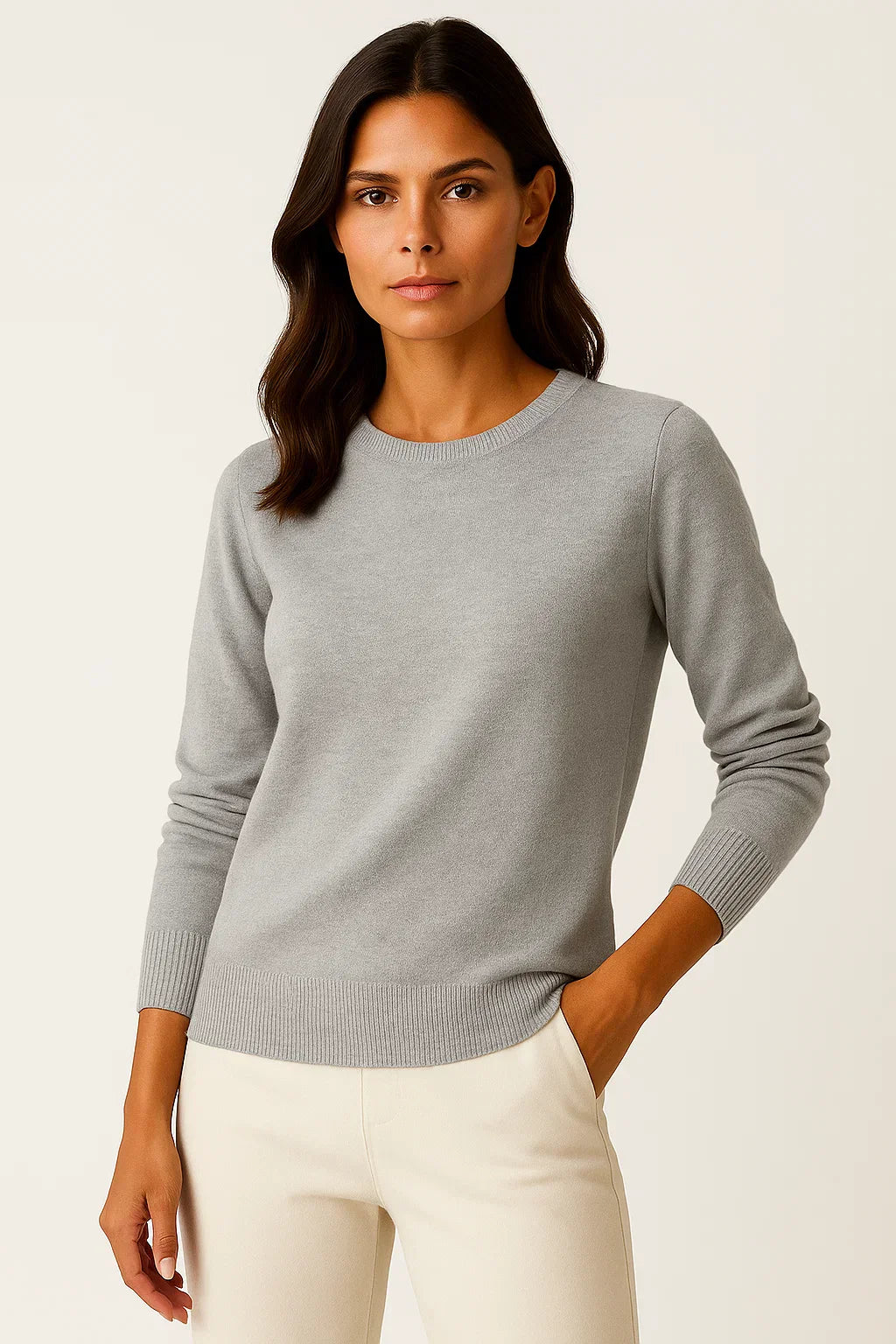 Pull à col O pour femmes | Maille en laine | Coupe régulière