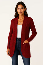 Load image into Gallery viewer, Ribbed Knit Cardigan | Open Front | Soft Casual Fit
