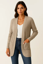 Load image into Gallery viewer, Ribbed Knit Cardigan | Open Front | Soft Casual Fit
