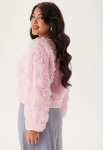 Load image into Gallery viewer, 3D Floral Textured Jacket | Soft Pink | Short Feminine Cut
