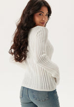 Load image into Gallery viewer, Ribbed Knit Sweater | Boat Neck | Flared Sleeves
