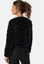 Load image into Gallery viewer, Cropped Faux Fur Jacket | Soft Texture | Elegant Evening Layer
