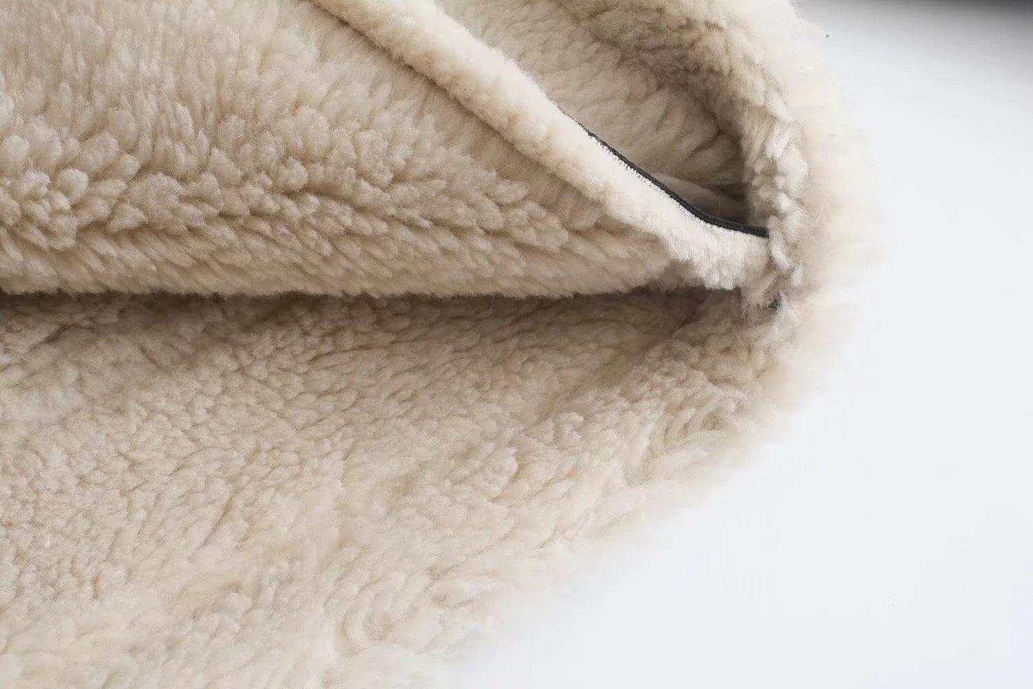 Veste Aviateur en Faux Shearling | Coupe Courte | Col Contrastant