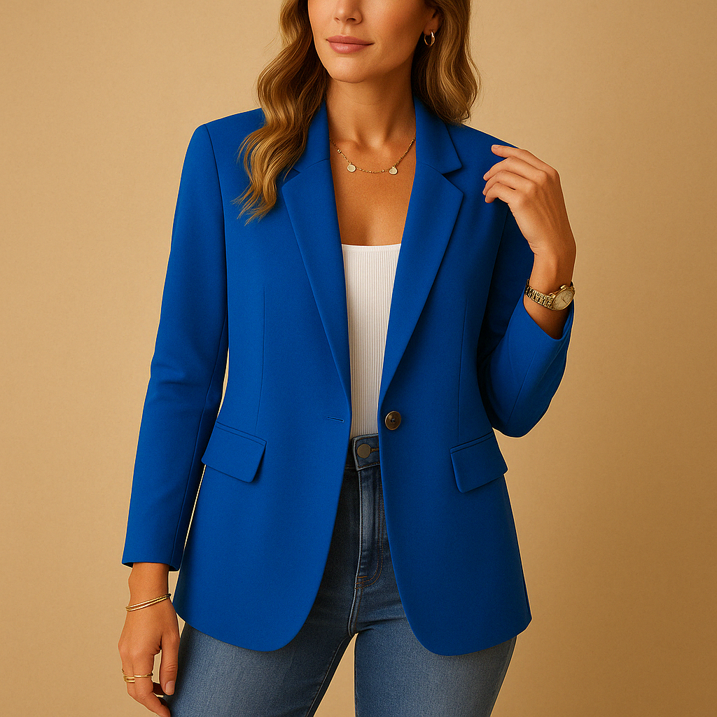 Single Button Fitted Blazer | Minimalist Silhouette | Regular Length