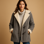 Load image into Gallery viewer, Faux Shearling Hooded Coat | Toggle Closure | Soft Suede Finish
