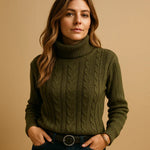 Load image into Gallery viewer, Cable Knit Turtleneck Jumper | Fitted Silhouette | Winter Essential
