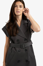 Load image into Gallery viewer, Sleeveless Double-Breasted Blazer Dress | Belted Waist
