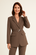Load image into Gallery viewer, Belted Blazer | Structured Slim Fit | Notched Lapel
