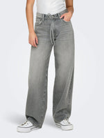 Load image into Gallery viewer, Wide-Leg Grey Jeans | High Waist | Modern Streetwear Denim
