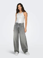 Load image into Gallery viewer, Wide-Leg Grey Jeans | High Waist | Modern Streetwear Denim
