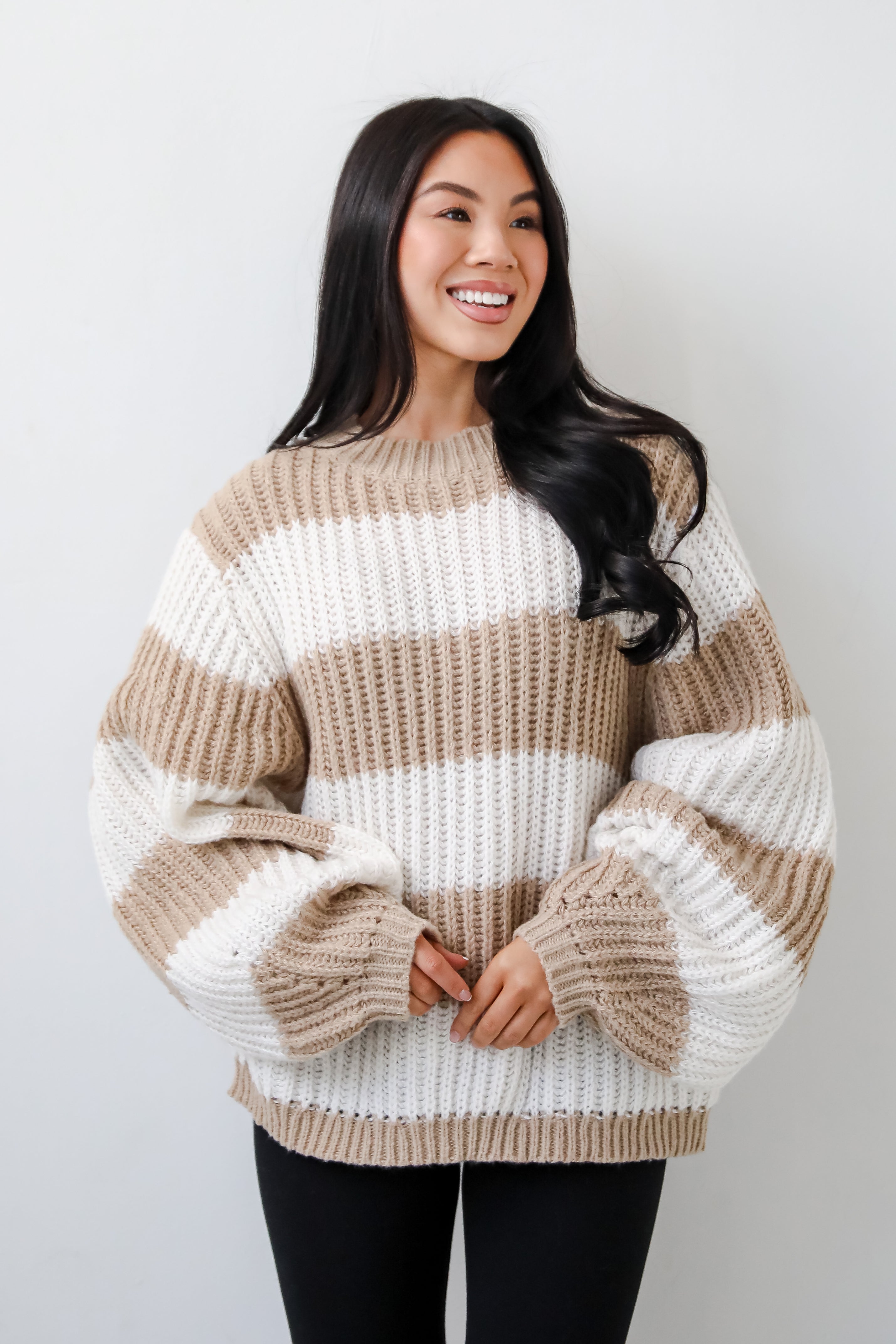 Pull Over Rayures Oversize | Maille Ribée | Coupe Décontractée